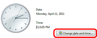 Windows 7 Change Date and Time